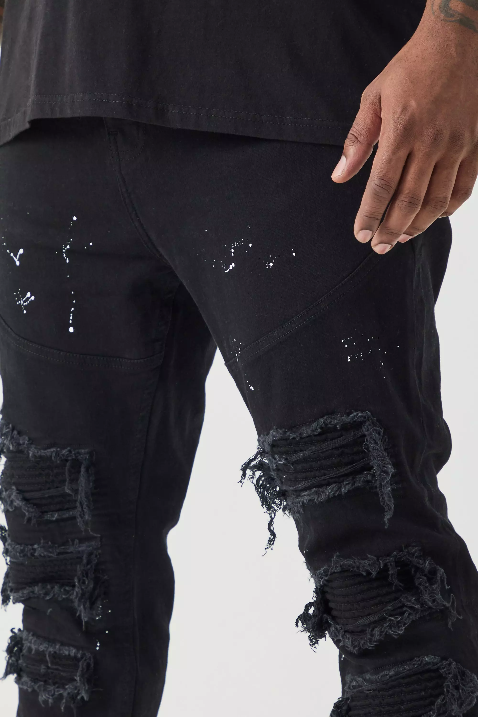 Pu black jeans outlet